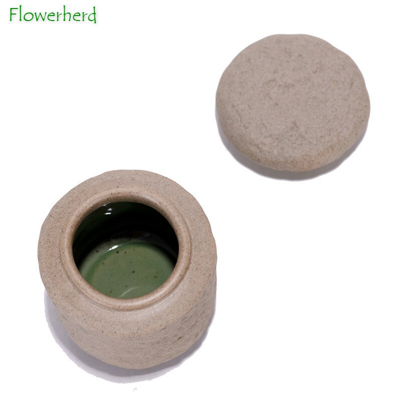 Творческий квартет керамический чай Caddy ретро китайский грубый керамика