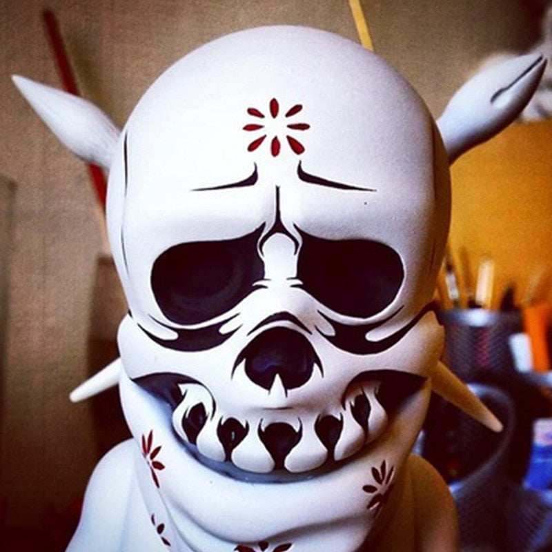 Harpiksskulptur figur rock hodeskalle dukke halloween ornamenter hjemme desktop dekorasjonsstatue rom dekorasjon tilbehør