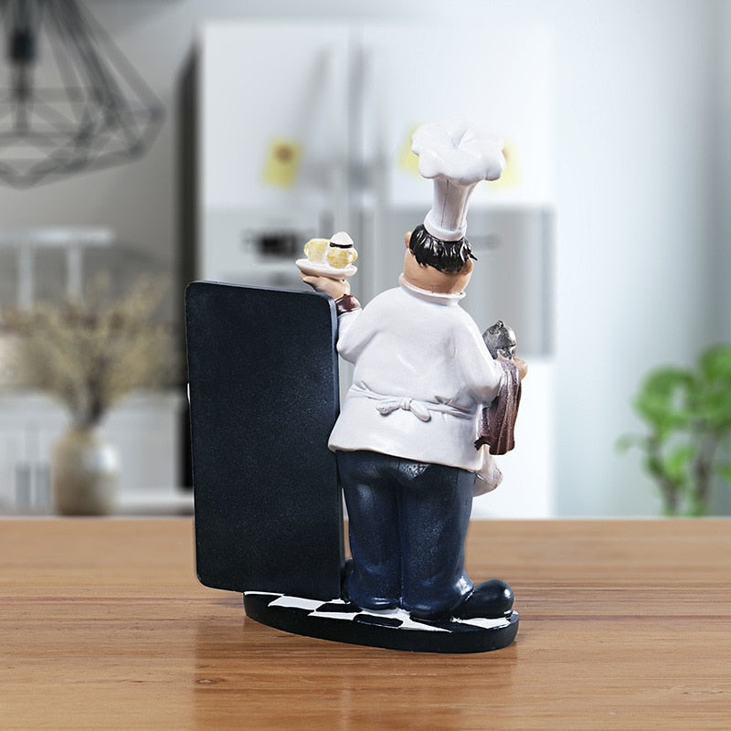 Country Retro Chef Statue Figurines Sculpture Kitchen Home Dinner harpiks Kokform for interiørrom Ornamenter Oppslagstavle