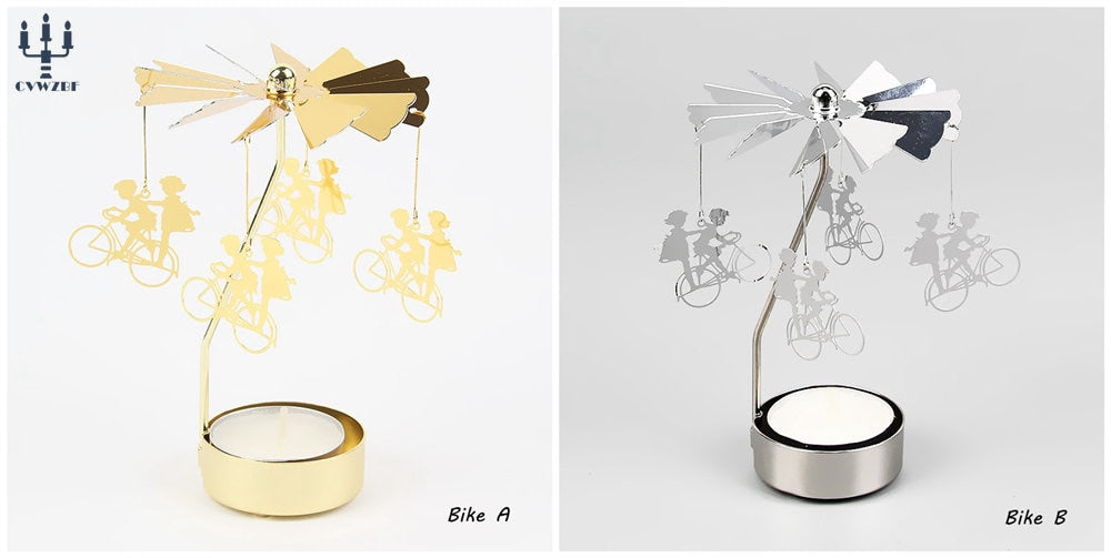 1 PC מתכת מתכת חמה מחזיק נרות חג המולד סיבוב נרות סיבוב מסיבת ארוחת ערב למסיבת חתונה למסיבת נרות מתנה לקישוט