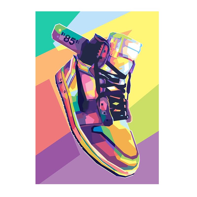 גרפיטי רחוב אמנות אופנה סניקרס פוסטרים ציורים ומדפיסים תמונות אמנות קיר מודרניות לעיצוב הבית של סלון