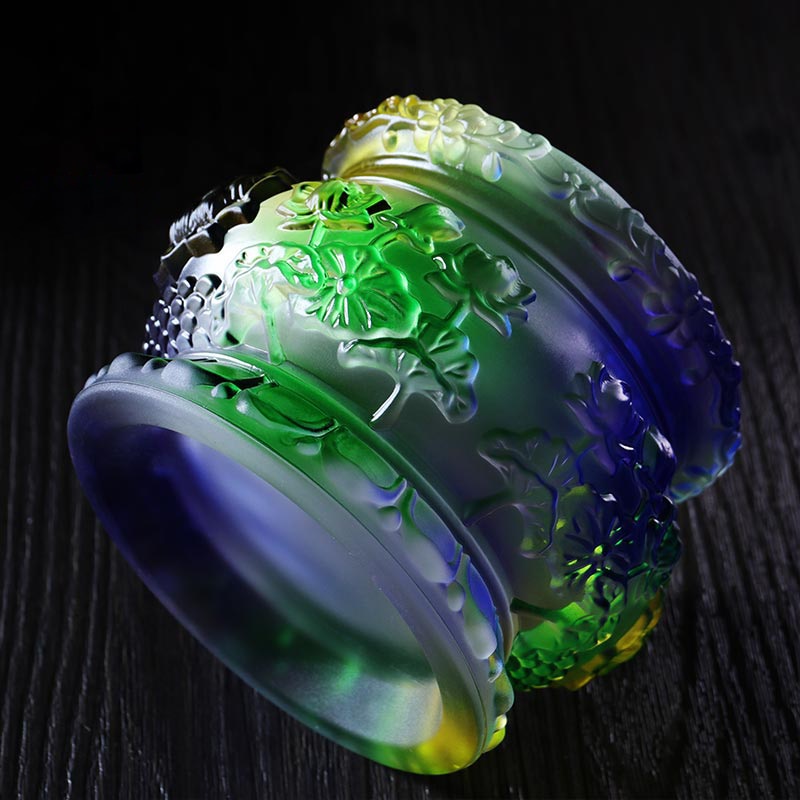 مبخرة اللوتس المزججة الملونة لمنزل بوذا مبخرة داخلية للعبادة خط البخور العطري