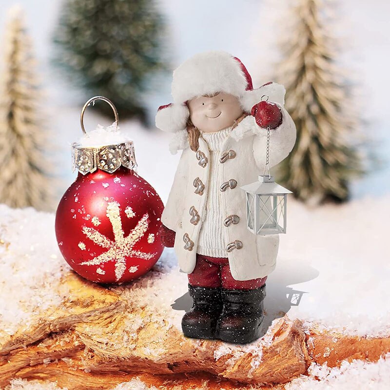 2023 Рождественский фонарь скульптуры садовые статуэтки орнаментальные смоляные реквизиты
