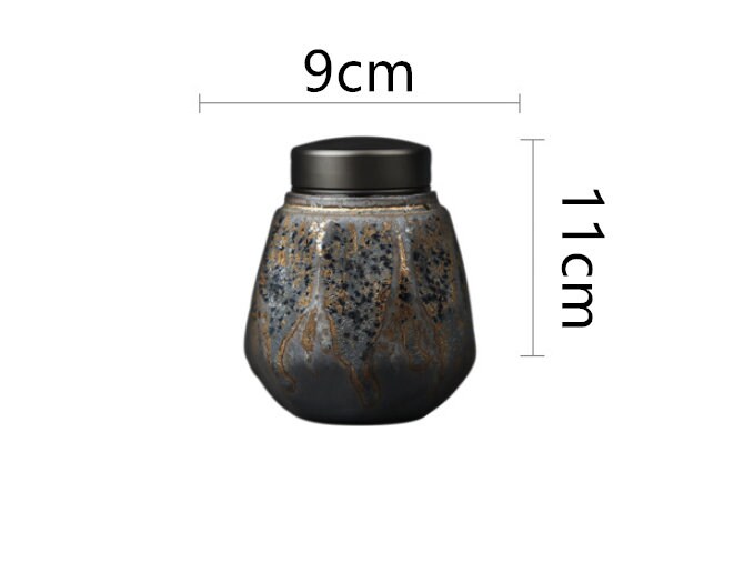 Vintage Çay ve Kahve Teneke Konteyner Retro Stoneware Mühürlü Çay Depolama Kavan Fırnası Döndü