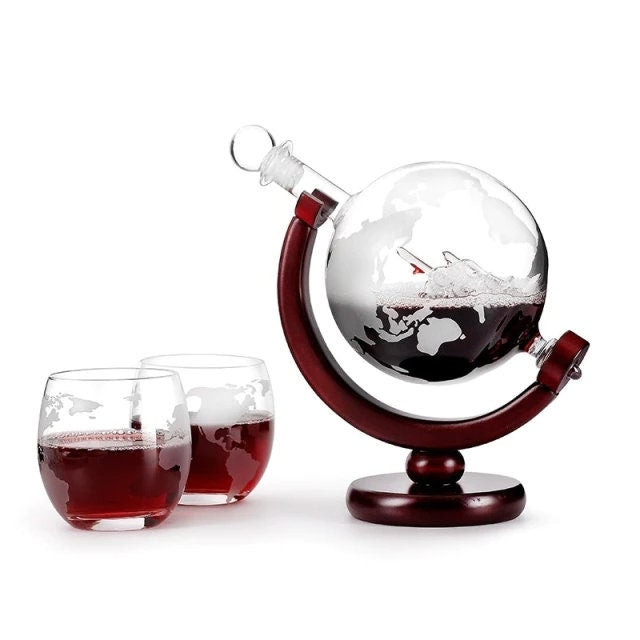 Globe Whisky Scotch Decanter Juego mejor para Whisky Gift Vintage Blower Wine Bot Pot