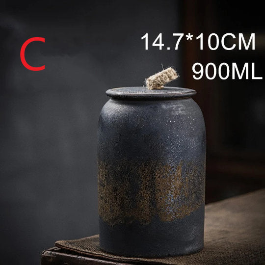 علب حاوية الشاي السيراميك اليابانية ACACUSS | الخزف الحجري الرجعية | وعاء سيراميك محكم غونغ فو | علبة حلوى | إكسسوارات حفل الشاي