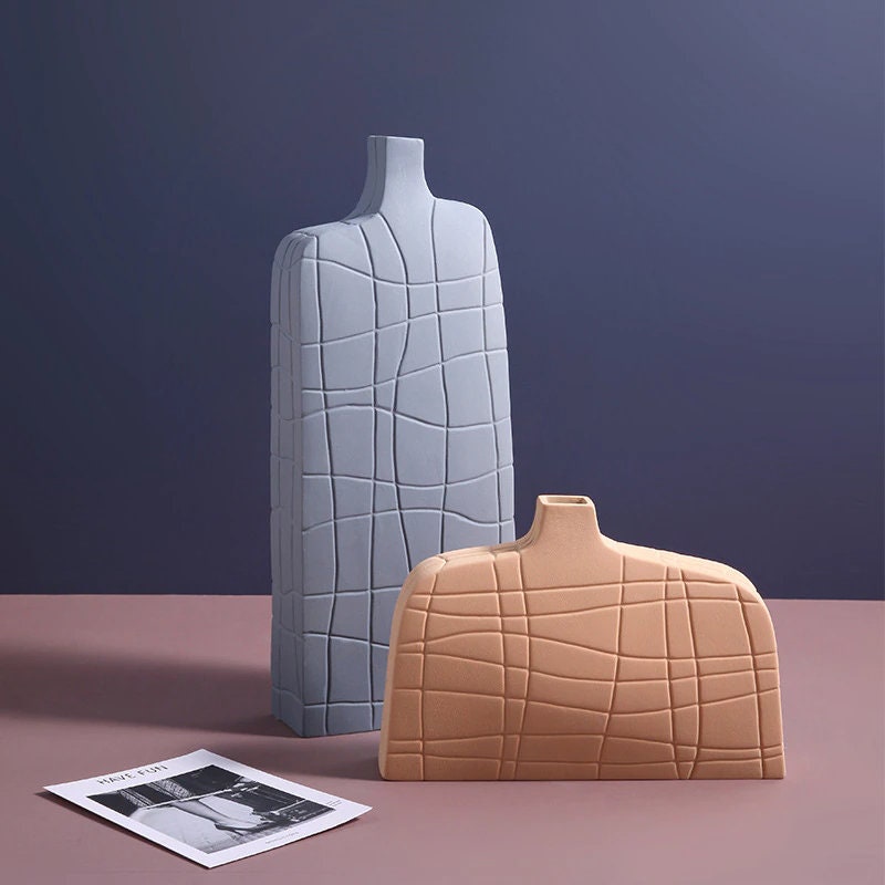 Orta Yüzyıl Modern Dekor Heykel Vazo İskandinav Minimalist Dekoratif Süsler Çiçek Düzenlemesi