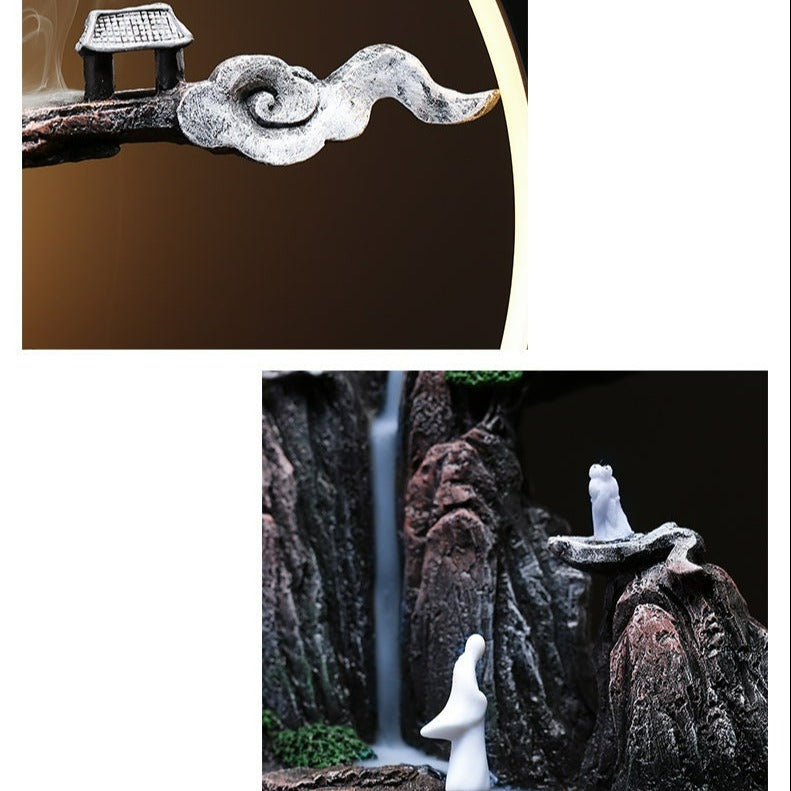 デスクランプナイライトセラミックロータス香香剤バーナーLEDランプモダンロックリー