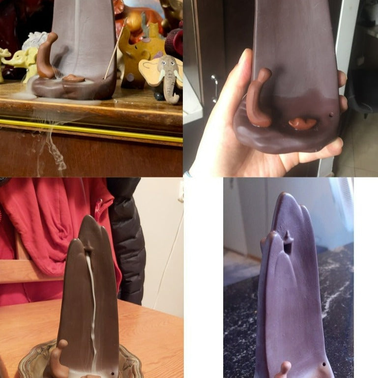 מצוק הרים מעונן רוחני שרף קטורת זרימת גב אחורה