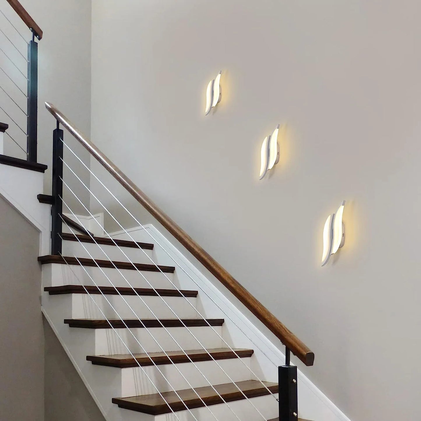 Modern White Wall Lamp 20W,LED Interior Wall Light,Warm Light 3000K Acrylic Aluminium Wall Lamp for Bedroom, Study in Hallway