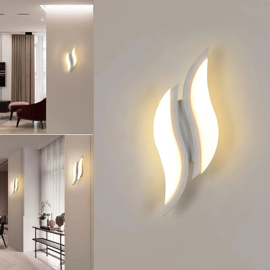 Modern White Wall Lamp 20W,LED Interior Wall Light,Warm Light 3000K Acrylic Aluminium Wall Lamp for Bedroom, Study in Hallway