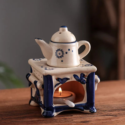 Retro Kerze Ätherische Öle Brenner Kreative Keramik Teekanne Aromatherapie Öl Lampe Duft Brenner für Wohnkultur