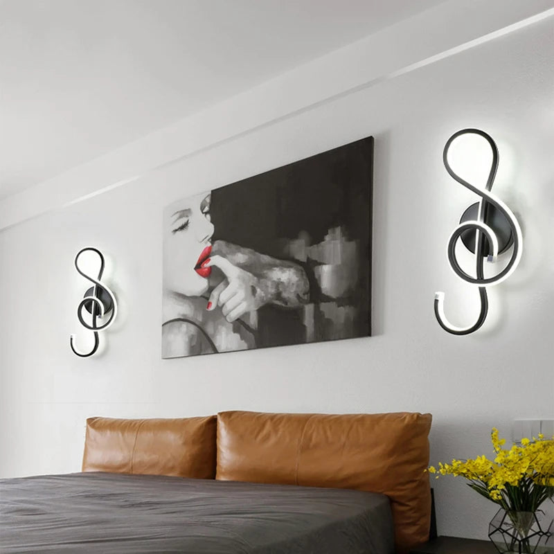 Modern Wall Lamp Living Room Bedroom Headbed LED Indoor Black White Walkway Lighting Decorative Wall Light