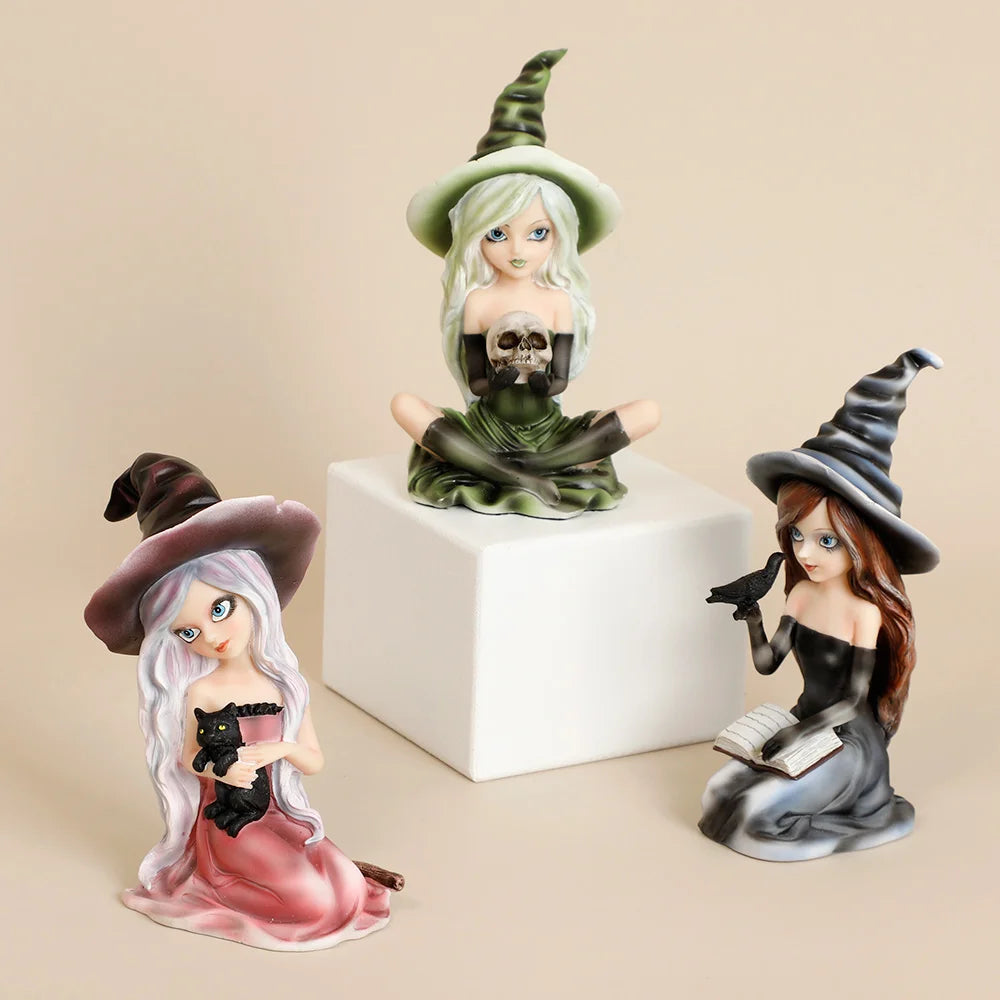 Witch Figurines Witch Room Decor Statue Of The West Figurine Fairy Garden Halloween Theme Gift Home Decoration And Collectibles
