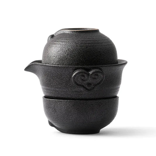 Chinesisches Kung Fu Tee-Set 1 Teekanne 2 Teetassen Reise Keramik Keramik Teetassen für Teegeschirr Outdoor Teetassen Teezeremonie