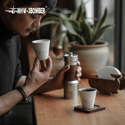 Tasse à café en céramique 120ml, expresso faite à la main, en porcelaine, tasse à café goutte à goutte, tasse à café blanche à Double injection