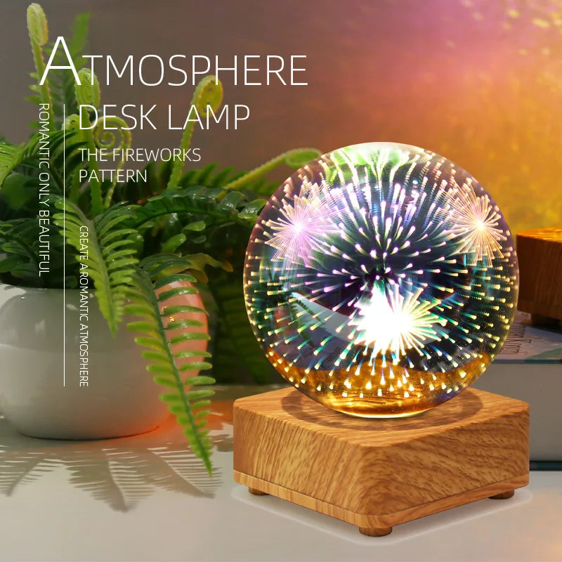 Night Light Starry Sky Star Heart Colorful Atmosphere Multiple USB Table Desk Lamp Ball Home Bedroom Decoration Christmas Gift
