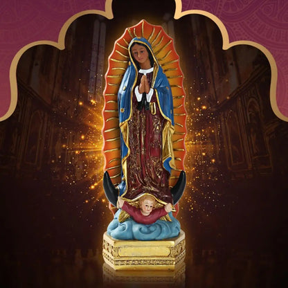 Belle Statue de notre-dame de Guadalupe, vierge marie, Sculpture en résine, cadeau d'exposition de noël, ornement décoratif