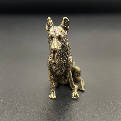 Messing Lucky Fortune Dog Home Dekoration Kleine Ornamente Kleiner Welpe Bronze Chinesische Desktop Kleine Figuren Kupfer Wolf Tee Haustiere