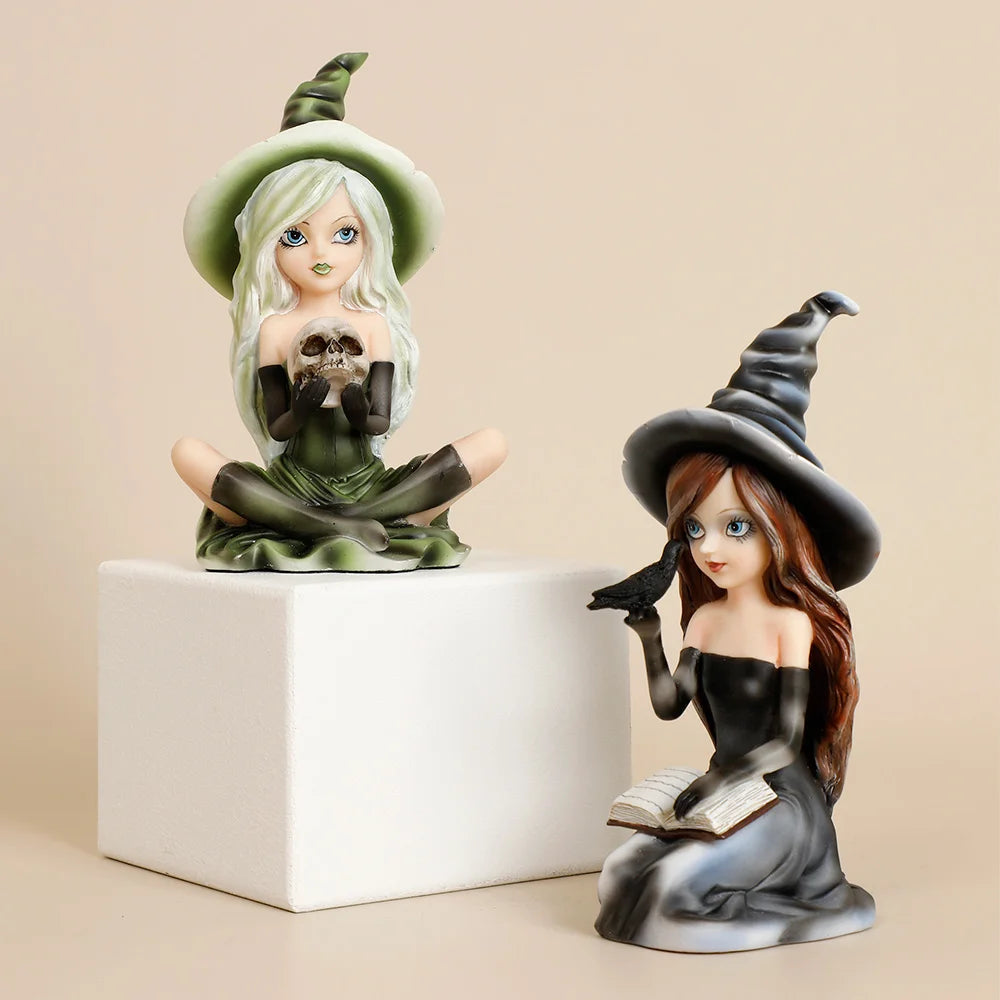 Witch Figurines Witch Room Decor Statue Of The West Figurine Fairy Garden Halloween Theme Gift Home Decoration And Collectibles