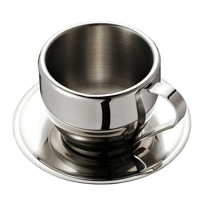 Tasse à café en acier inoxydable, Double paroi, incassable, isolation thermique, tasse à lait