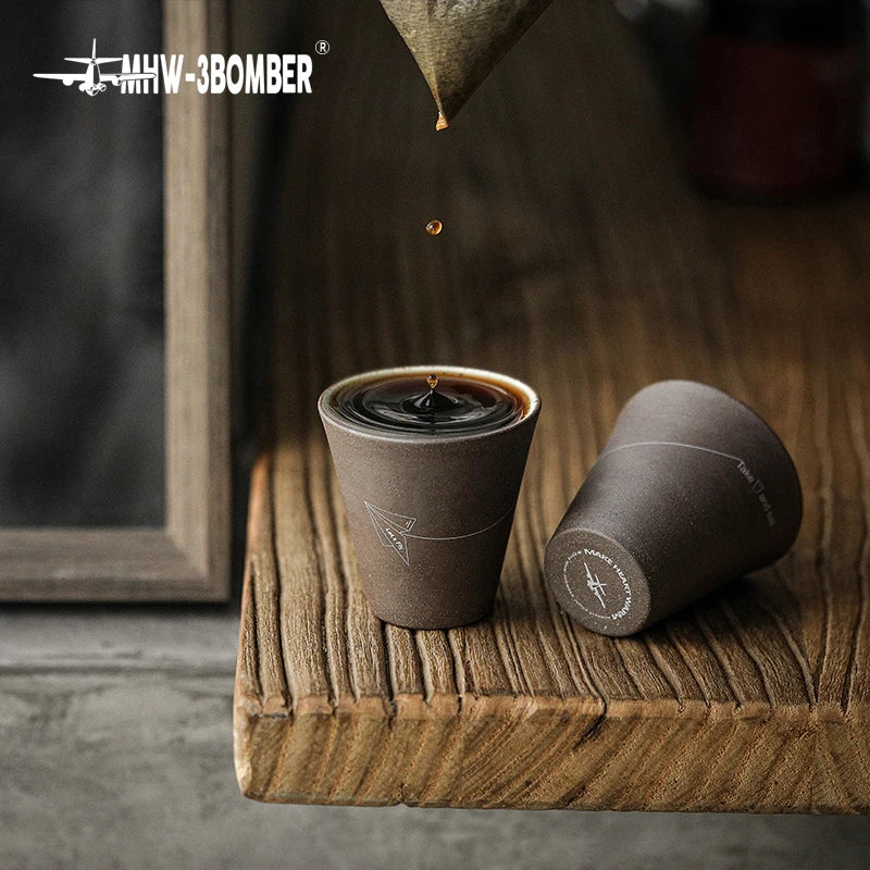 Keramik-Kaffeetasse, 120 ml, handgemachte Espressotasse, Porzellan-Tropfkaffeetasse, Kaffeetasse, Double Shot, weiße Kaffeetassen