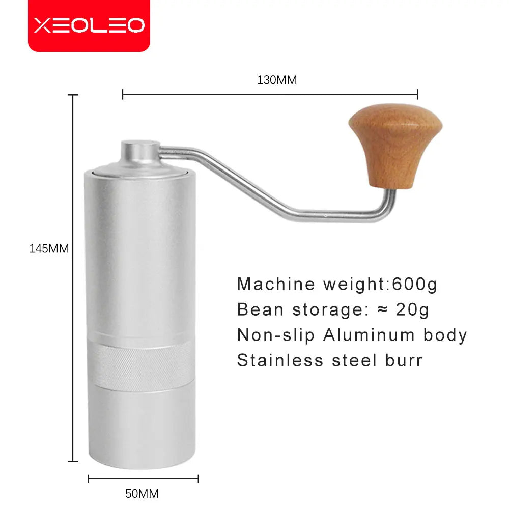 XEOLEO Manual Coffee grinder Aluminum handle manual grinder Hand Coffee Bean Burr Grinder Outdoor Travel portable coffee miller