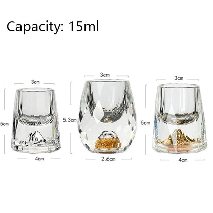 Crystal Glasses Gold Foil Crystal Shot Glasses For Vodka Glass Wine Set Double Glass Wine Cup For Home Bar Luxury Liquor Cups