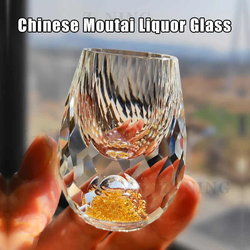 Crystal Glass Whiskey Glasses Bar Liqueur Bullet Cups Sake And Shochu Double-Layered Thick Bottoms Small Capacity Tea Cups
