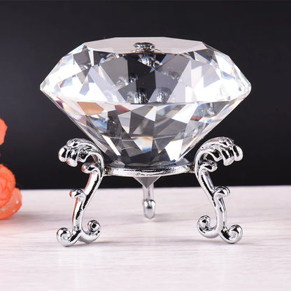 Luxurious Clear Crystal Diamond Home Decoration Craft Office Desktop Decor Glass Ornaments Wedding Party Christmas Birthday Gift