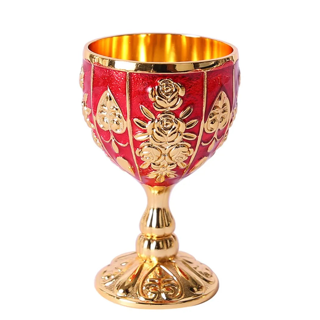 Wine Glasses Retro Creative Beverage Wine Cup Goblet Small Wine Cup Gold  European Style Home Bar Decor Drinking Tools 30ml