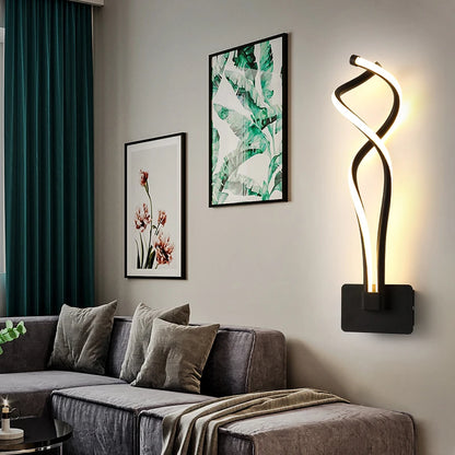 Modern Wall Lamp Living Room Bedroom Headbed LED Indoor Black White Walkway Lighting Decorative Wall Light
