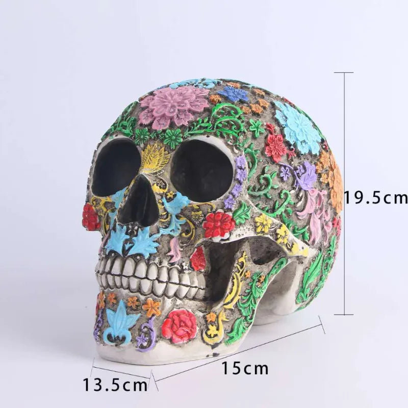 Human Head Skull Statue for Home Decor Resin Figurines Halloween Decoration Sculpture Medical Teaching Sketch Model Crafts 8031