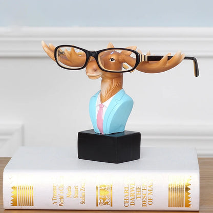 Bunny Glasses Stand Reindeer Sunglasses Holder Rabbit Deer Statue Animal Figurine Tabletop Ornament Home Decor