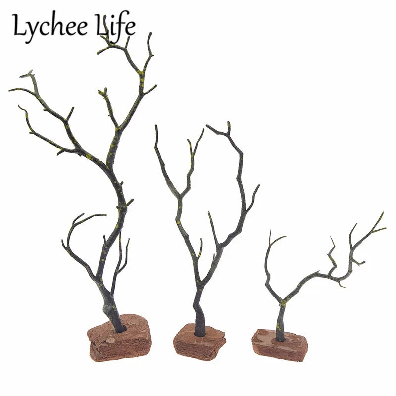 Simulated Tree Branches Model Plastic Garden Tree Home Decoration Craft Pastoral Style Sand Tray Miniature Figurines