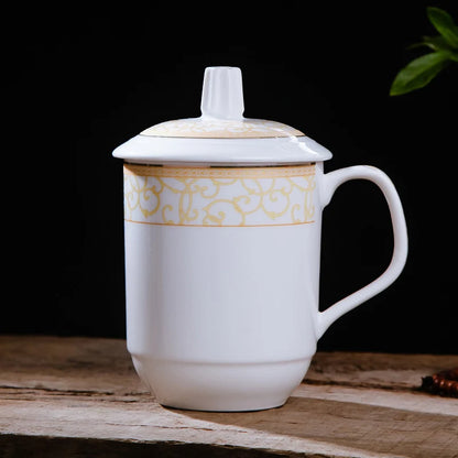 Chinese style Ceramic Cup,Personality Retro Milk Juice Lemon Mug Coffee Tea Cup Home Office Drinkware Unique Gift