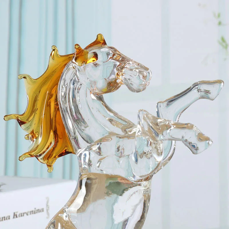 Crystal Horse Figurines Collection Glass Horse Animal Paperweight Table Sculpture Ornament Decor Kids Birthday Gifts Home Decor