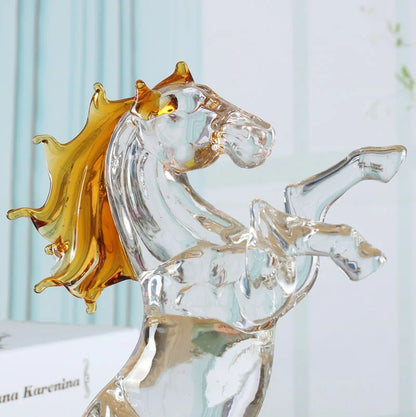 Crystal Horse Figurines Collection Glass Horse Animal Paperweight Table Sculpture Ornament Decor Kids Birthday Gifts Home Decor