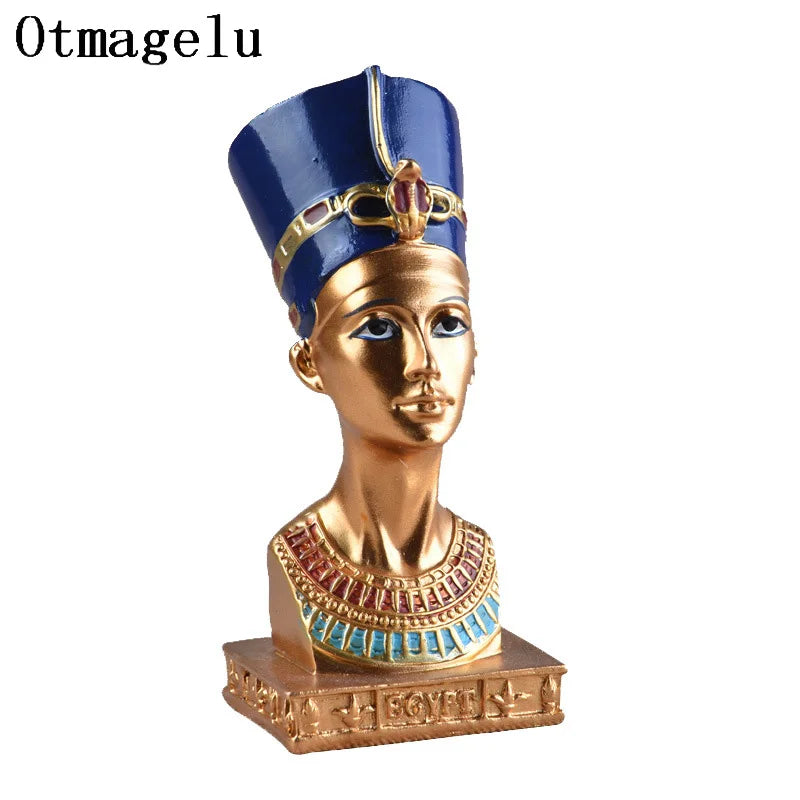 Glamouröse altägyptische Pharao-Königin-Skulptur, Ornament, Kunstharz-Figur, Statue, Miniaturen, Heimeinrichtung, Büro-Dekoration