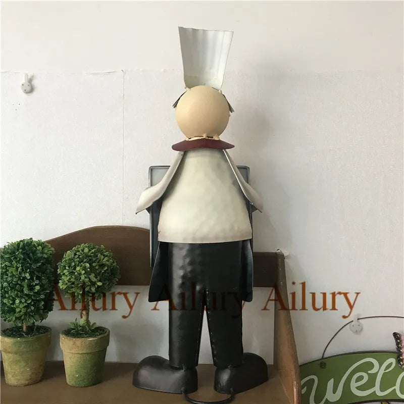 High 40cm,Iron Old Creative Kitchen Ornaments With Small Blackboard,Western Restaurant Cafe Home Soft Decorations