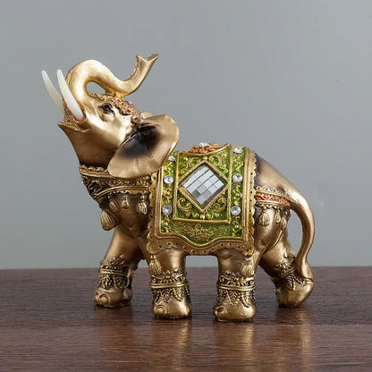 Elephant Statue Resin Crafts Decorative Ornaments Home Decor Sclupture Small Animal Figurines Living Room Bookcase Decoration