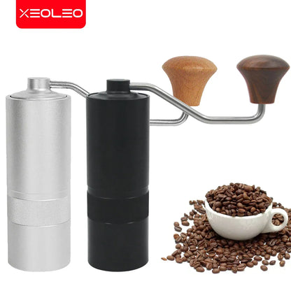 XEOLEO Manuelle Kaffeemühle, Aluminiumgriff, manuelle Mühle, Hand-Kaffeebohnen-Gratmühle, Outdoor, Reisen, tragbare Kaffeemühle