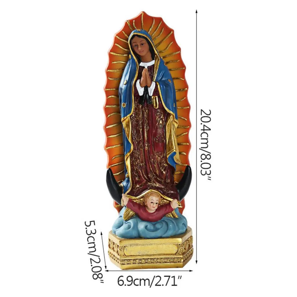 8" Guadalupe Virgin Mary Christian Statue Mary Statue Gift Xmas Desktop Home Decoration Desktop Display Home Decoration