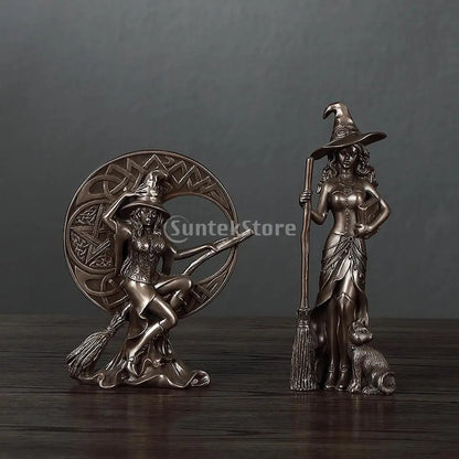 Nordic Witch Statue Sculpture Goddess Figurines Witch Figurines Collectibles Sorceress Artwork Home Office Ornament Decor Crafts