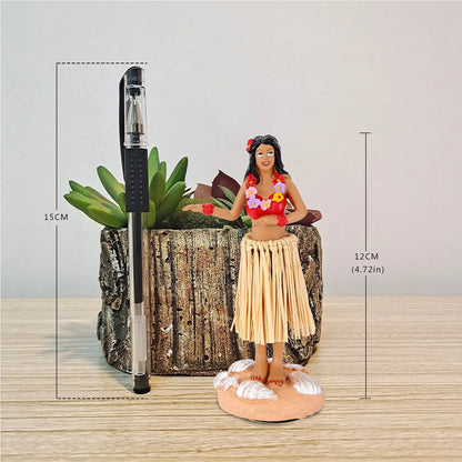 Dancing Hula Girl Dashboard Bobbleheads for Driver Dashboard Decorations Collection Figurines Gift for Home Decoration Mini Size