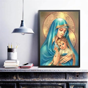 Retro Icon Virgin Mary And Jesus Wall Decor Canvas Poster Religion Picture For Living Room Home Decor Aesthetic Painting