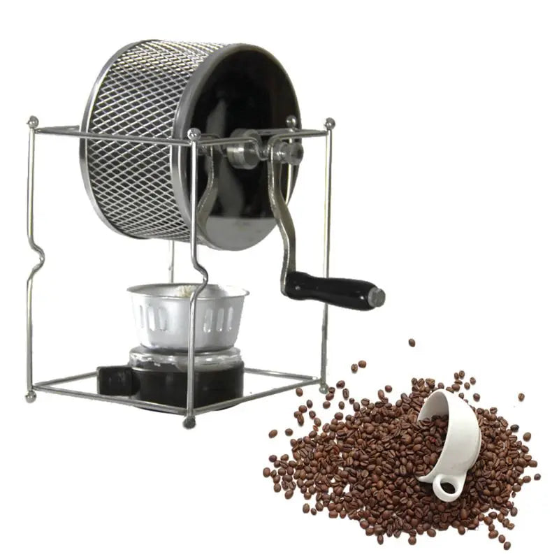 Protable Manual Handy Coffee Bean Roaster Set Stainless Steel Mill Hand Crank for Home Travel Camping Adjustable Multifunction