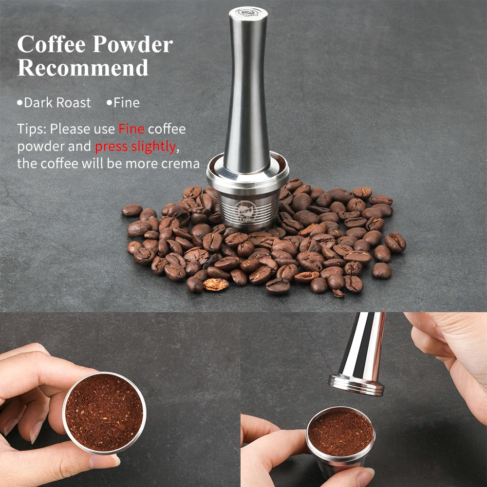 Recafimil Reusable XXL Coffee Capsule for LOR Machine Pod Stainless Steel Refillable Crema Coffee Filter