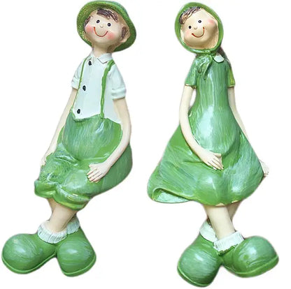 American Country Hanging Feet Couple Doll Resin Figurines Decoration items Outdoor Garden Accessories Courtyard Villa Statue Art