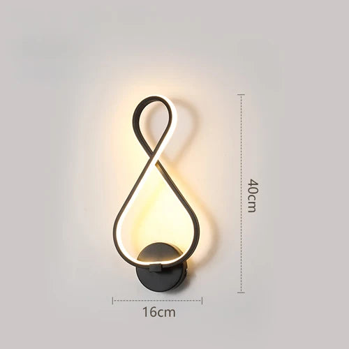 Modern Wall Lamp Living Room Bedroom Headbed LED Indoor Black White Walkway Lighting Decorative Wall Light